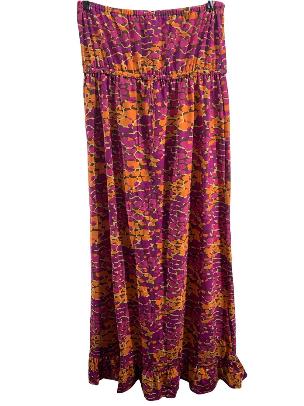 Capelli New York Pink & Orange Strapless Midi Dress Women's Size Large